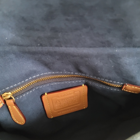 Coach Two-Tone Denim Crossbody Bag with Gold Buckle - Picture 5 of 6